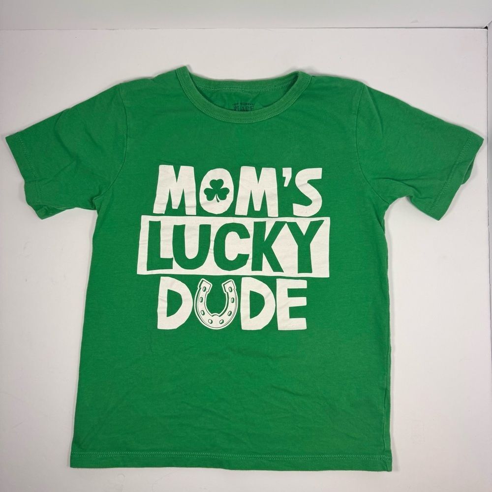 The Children's Place size 5t Green 'Mom's Lucky Dude' st. Patricks day T shirt